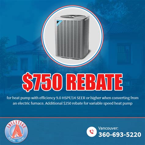 rebate  heat pump  efficiency advantage heating  cooling