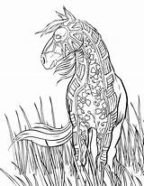 Coloring Horse Pages Adults Pattern sketch template