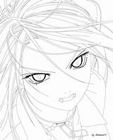 Coloring Pages Moka Vampire Lineart Vampires Anime Rosario Girl Color Drawing Manga Line Deviantart Colour sketch template