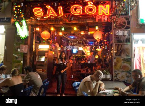 Vietnamese Restaurant Bar By Night Saigon Ho Chi Minh City Saigon