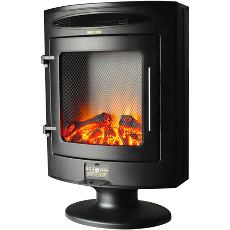 cambridge  freestanding electric fireplace heater  black  log display fireplacesscom