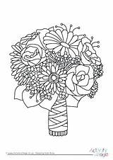 Colouring Coloring Bouquet Wedding Pages Kids Drawing Flower Printable Book Children Bridal Bride Adult Print Getdrawings Activities Printables Activityvillage Choose sketch template