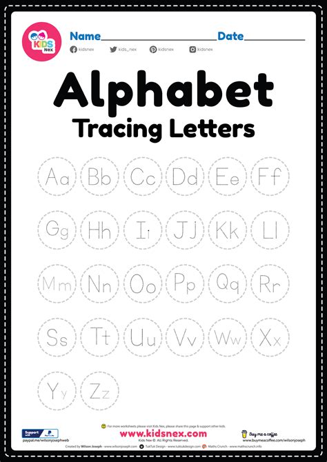 letter tracing alphabet worksheet  printable