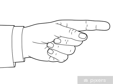 aufkleber vektor zeichen mit der hand der finger zeigt pixersat