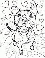 Coloring Pages Pitbull Adult Puppy Pit Bull Drawings Dog Hearts Colouring Dogs Books Vol Pre Poster Comments Drawing sketch template
