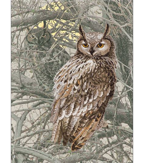 eagle owl stamped cross stitch kit  count joann