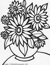Coloring Pages Flower Arrangement Easy Printable Flowers Choose Board sketch template