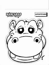 Mask Hippo Animais Cut Animal Coloring Masks Printable Hipo Para Mascaras Hipopotamo Moldes Craft Kids Escolha Pasta Arca Molde Pages sketch template