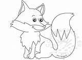 Fox Cartoon Drawing Animal Coloring Red Coloringpage Eu sketch template