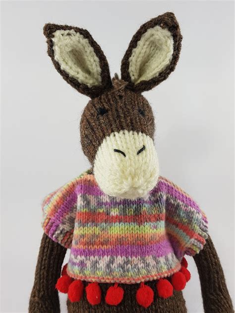 ned  donkey knitting kit     donkey easy etsy