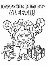 Birthday Coloring Pages Dora Explorer Party Personalized Printable Games Theme Color Drawing Queen Kids Happy 4th Supplies Printables Colouring Print sketch template