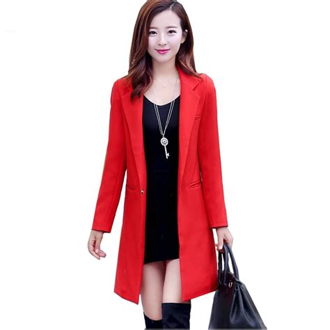 2019 slim elegant casual fashion long suit blazer spring