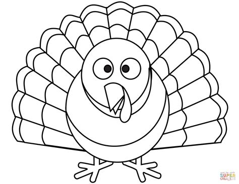 cartoon turkey coloring page  printable coloring pages