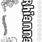 Coloring Pages Rhianna Hellokids Rhiannon Girls Name sketch template