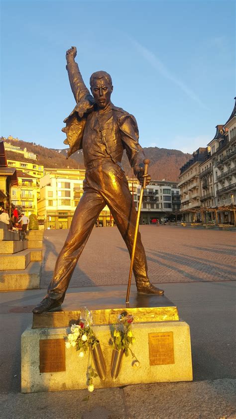 Freddie Mercury Statue In Montreux City Centre