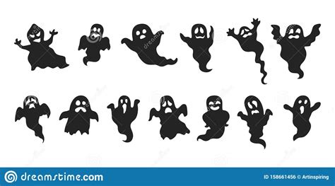 ghost set spooky halloween silhouette horror costume