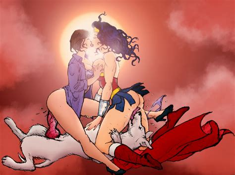 diana and lois and krypto at sunset by ksennin hentai foundry