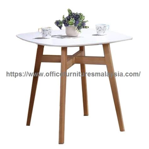 small square mdf top  wooden leg dining table