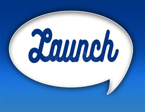 launch text  dialogue balloon illustration blue background stock illustration illustration
