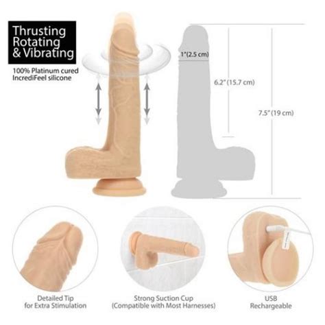 Naked Addiction Remote Control Rotating And Thrusting Rechargeable 7 5
