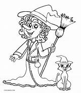 Witch Coloring Pages Printable Kids Pretty sketch template