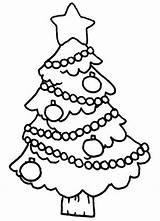Christmas Coloring Tree Pages Printable Decoration Easy Ornament Trees Hanging Decorated Cute Color Print Clip Clipart Drawing Santa Size Kids sketch template