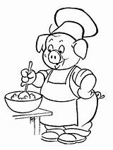 Varken Kleurplaten Schwein Porco Mewarnai Chefe Cochon Cozinha Schweine Malvorlage Babi Coloring4free Animasi Bergerak Ausmalbild Animierte Animaatjes Maiale Varkentje Maiali sketch template