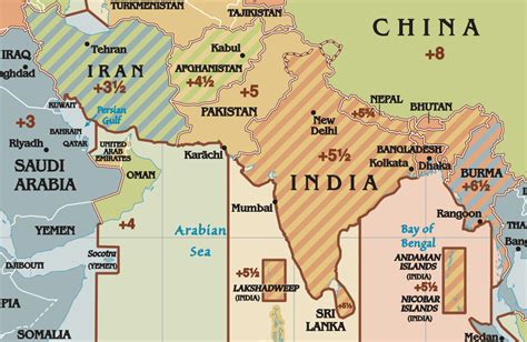 map  india time zones maps   world