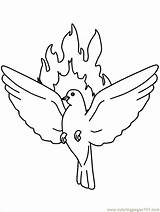 Coloring Pages Holy Spirit Pentecost Dove Coloringpages101 Flame sketch template