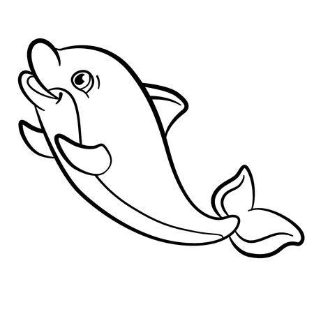 illustration  coloring pages marine wild animals  cute baby