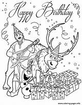 Coloring Pages Birthday Sven Olaf Frozen Colouring Happy Party Kristoff Having Printable Bday Disney Print Kids Color Getcolorings Elsa Sheets sketch template
