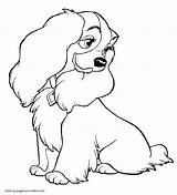 Lady Tramp Pages Coloring Cartoon Colouring Printable Disney sketch template