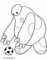 Baymax Coloring Hero Big Soccer Ball Pages Kicking Colouring Disney Movie Succeed Spirit He Will Sheets Seems Fun Wants Super sketch template