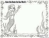 Coloring Pages Sea Under Party Underwater Printable Activity Scene Color Sheets Colouring Clipart Invitations Mermaid Games Printables Kids Print Activities sketch template