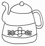 Coloring Teapot Pages Theepot Figuurzagen Molde Printable Color sketch template