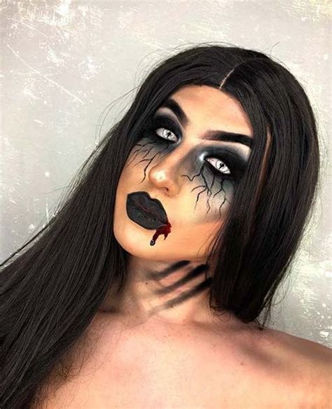 Dark Witch Makeup With Scary Contact Lenses