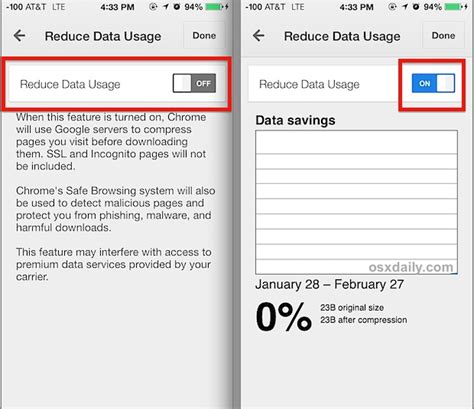 reduce data usage  web browsing  iphone  chrome