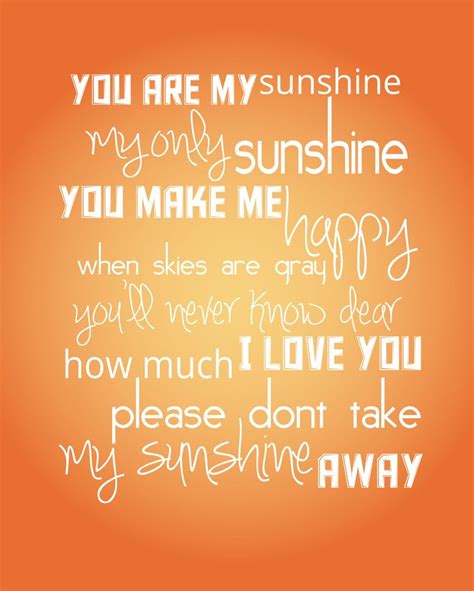 sunshine quote poem song  childrens wall art