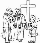 Coloring Padre Sacrament Confirmation Communion Reconciliation Baptism sketch template