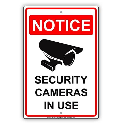 notice security cameras    graphic camera surveillance property safety alert caution