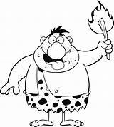 Caveman Fat Coloring Torch Pages Printable Categories Kids sketch template
