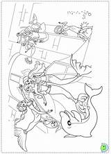 Mermaid Barbie Tale Coloring Pages Dinokids Colouring Close Print Colorin sketch template