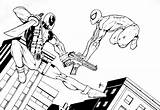 Deadpool Spiderman Lutando Inimigo Heroes Colorare Gratuit Tudodesenhos Coloring4free Azcoloring Disegni Ausdrucken Favourites sketch template