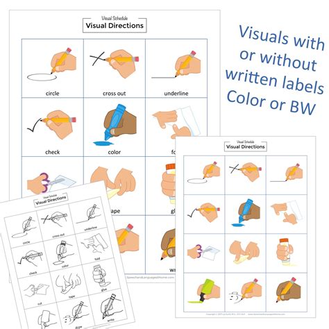 visual schedule  daily routines picture card printables slp