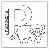 Raccoon Letter Coloring Thehungryjpeg Cart sketch template