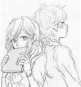 Couple Manga Anime Shoujo Boy Sweet Couples Cute Girl Book Romance Weheartit Favim sketch template