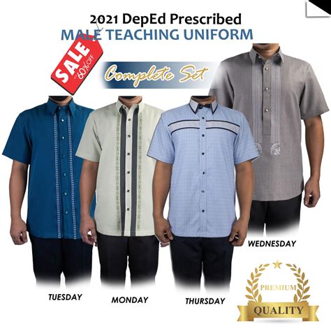 deped school teaching uniform  male set  monday tuesday