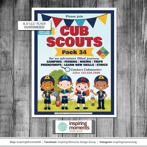 cub scouts recruitment family fun day event flyer printable etsy