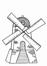 Windmills Coloring Pages Mill Flour Kids Template Fun Windmolens sketch template