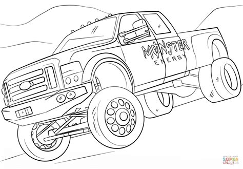 monster energy monster truck coloring page  printable coloring pages